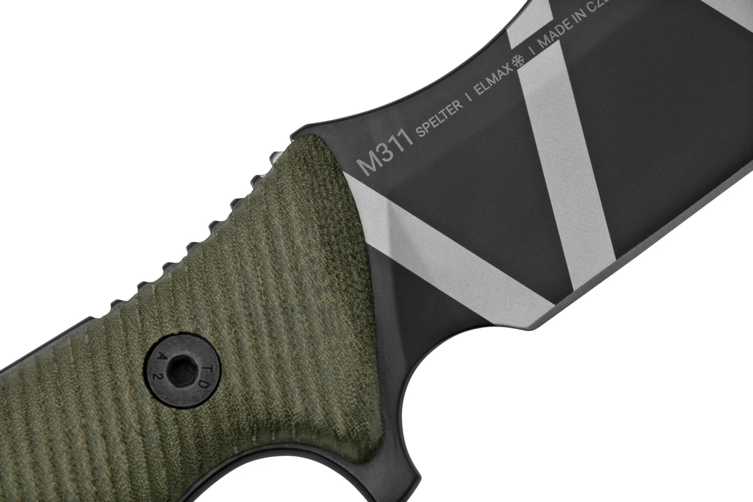 ANV Knives M311 SPELTER DLC Camo Elmax, Olive Micarta Handle, Black Kydex Sheath, Cuchillo De Supervivencia - Imagen 5