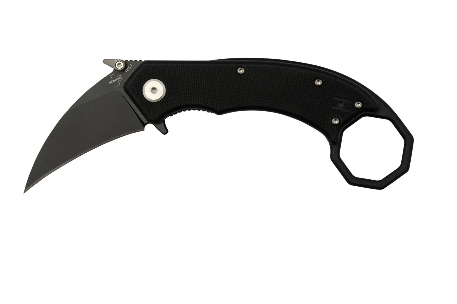 Böker Plus HEL Karambit 01BO515, 154CM, All Black Navaja, Alessandra De Santis Design
