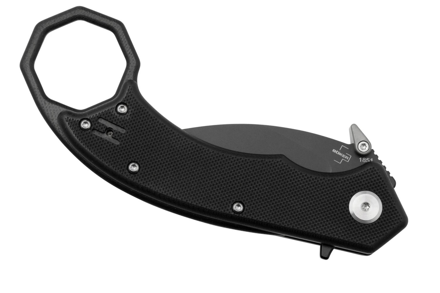 Böker Plus HEL Karambit 01BO515, 154CM, All Black Navaja, Alessandra De Santis Design - Imagen 6