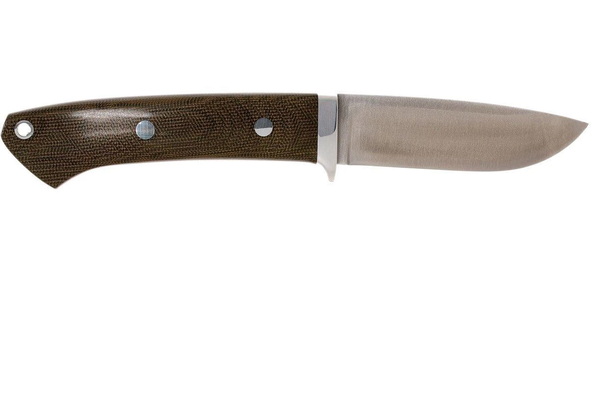 Bark River Classic Drop Point Hunter CPM 3V, Green Canvas Micarta, Red Liners - Imagen 2