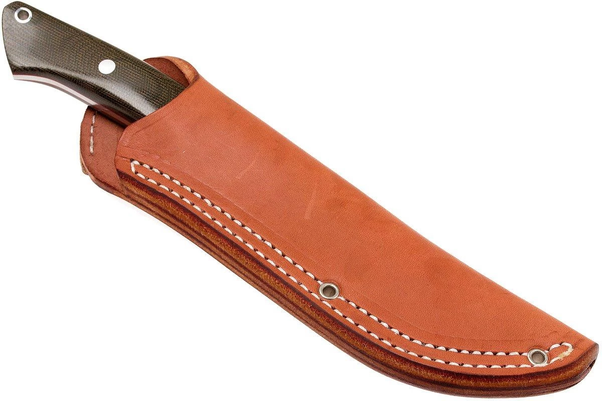 Bark River Classic Drop Point Hunter CPM 3V, Green Canvas Micarta, Red Liners - Imagen 7