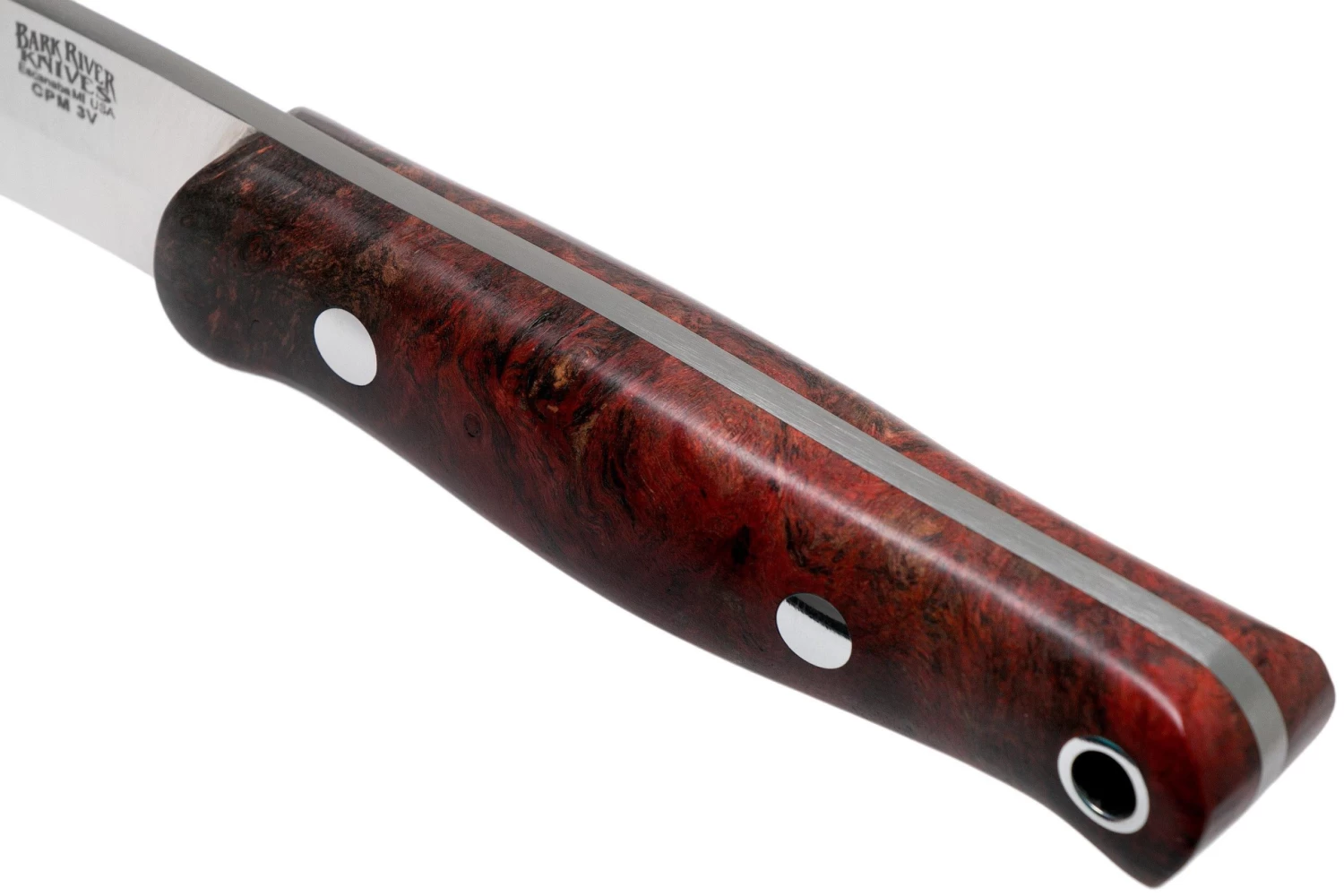 Bark River Bushcrafter II CPM 3V Hellfire Maple Burl Cuchillo Bushcraft - Imagen 5