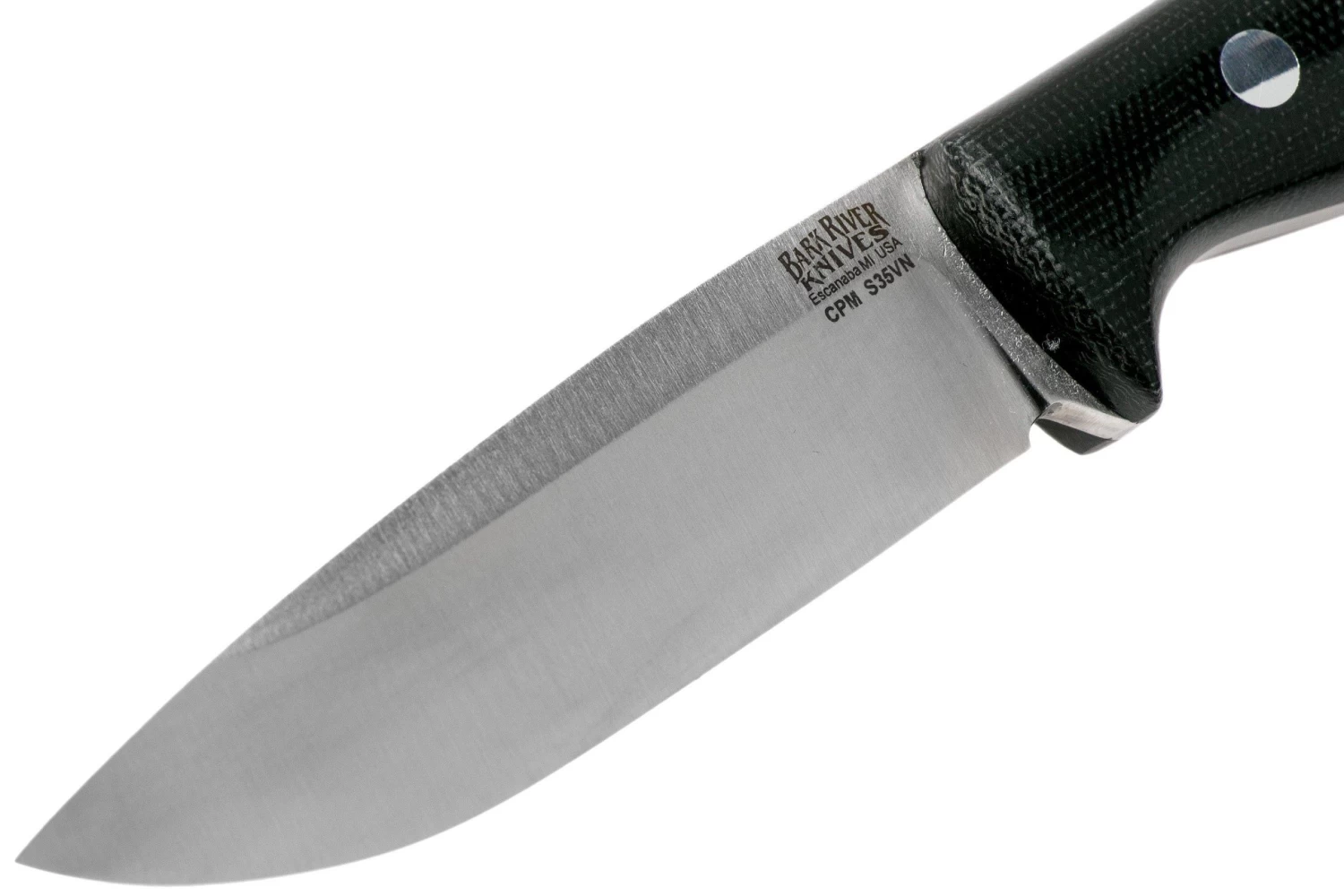Bark River Gunny Hunter CPM S45VN, Black Canvas Micarta Cuchillo De Caza - Imagen 3