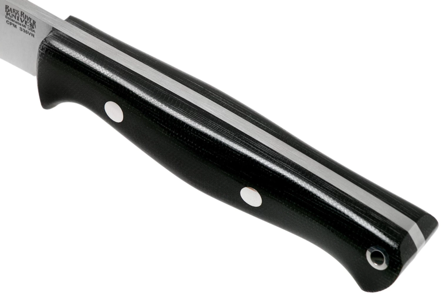 Bark River Gunny Hunter CPM S45VN, Black Canvas Micarta Cuchillo De Caza - Imagen 5