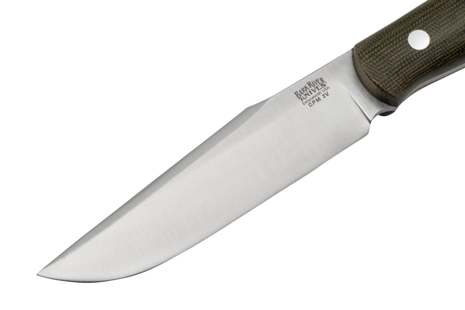 Bark River Ultra Lite Field Knife CPM 3V Green Canvas Micarta, Cuchillo Bushcraft - Imagen 3