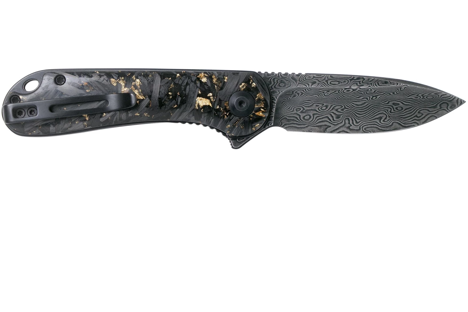 Civivi Elementum C907C-DS1 Damascus, Shredded Gold Carbon Fibre Navaja - Imagen 2