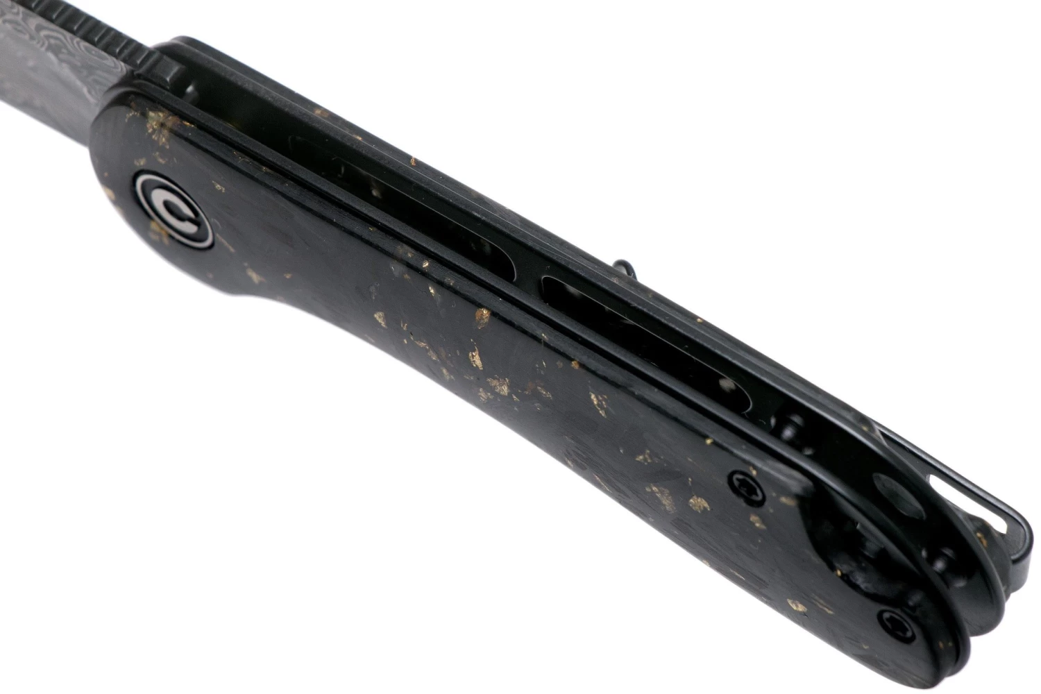 Civivi Elementum C907C-DS1 Damascus, Shredded Gold Carbon Fibre Navaja - Imagen 7