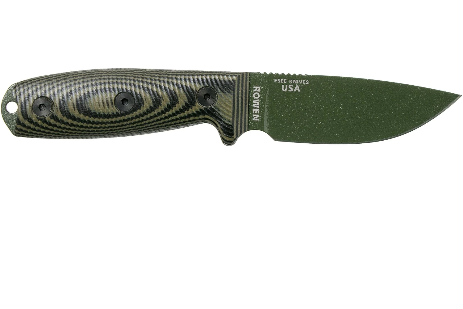 ESEE Model 3 OD Green Blade 3D OD Green-Black G10 Cuchillo De Supervivencia 3PMOD-003 Funda Negra + Clip Para Cintur贸n - Imagen 2