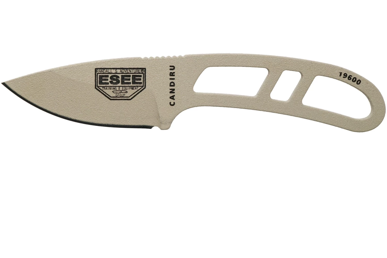 ESEE Candiru Desert Tan CAN-DT Cuchillo De Cuello Con Funda Negra + Clip De Cintur贸n
