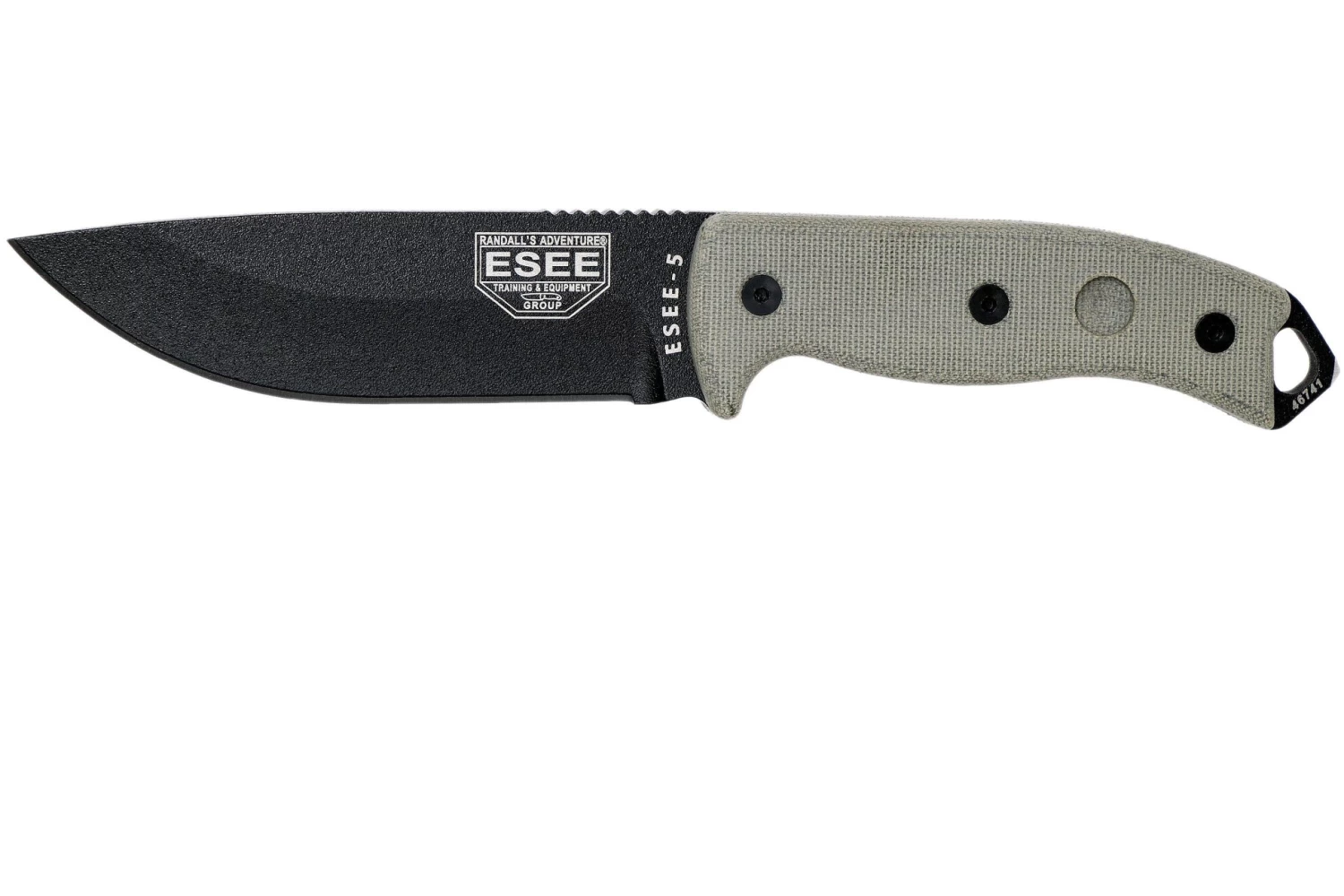 ESEE Model 5 Black Blade, Desert Tan Handle 5P-BK Con Funda Kydex + Clip De Cintur贸n