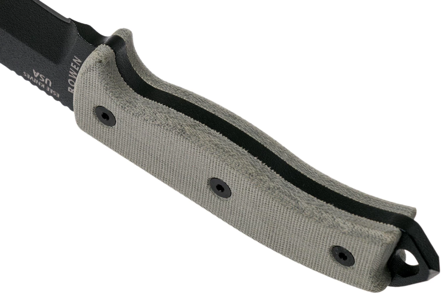 ESEE Model 5 Black Blade, Desert Tan Handle 5P-BK Con Funda Kydex + Clip De Cintur贸n - Imagen 4