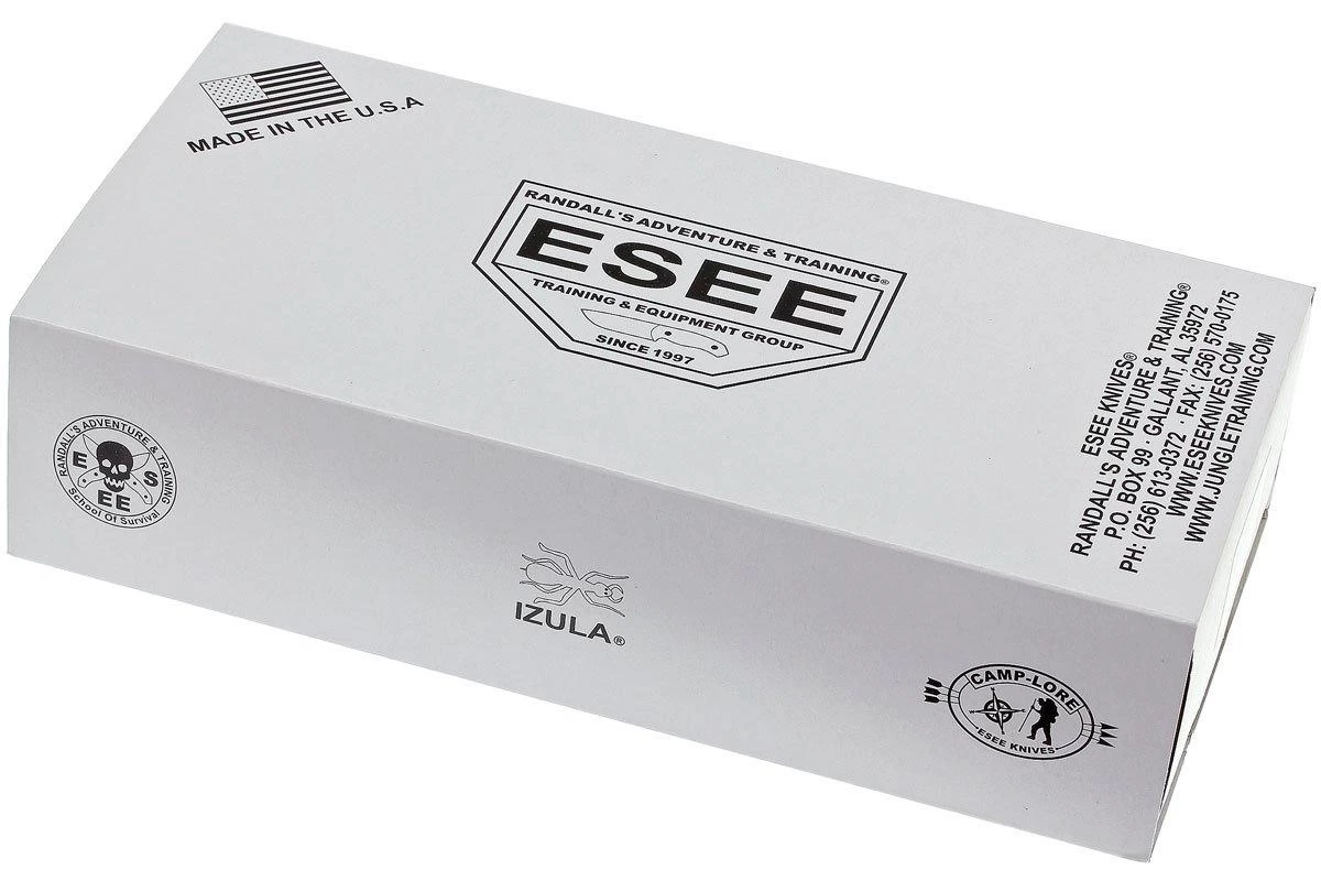 ESEE Izula Venom Green IZULA-VG Cuchillo De Cuello Con Funda Negra + Clip De Cinturón - Imagen 5