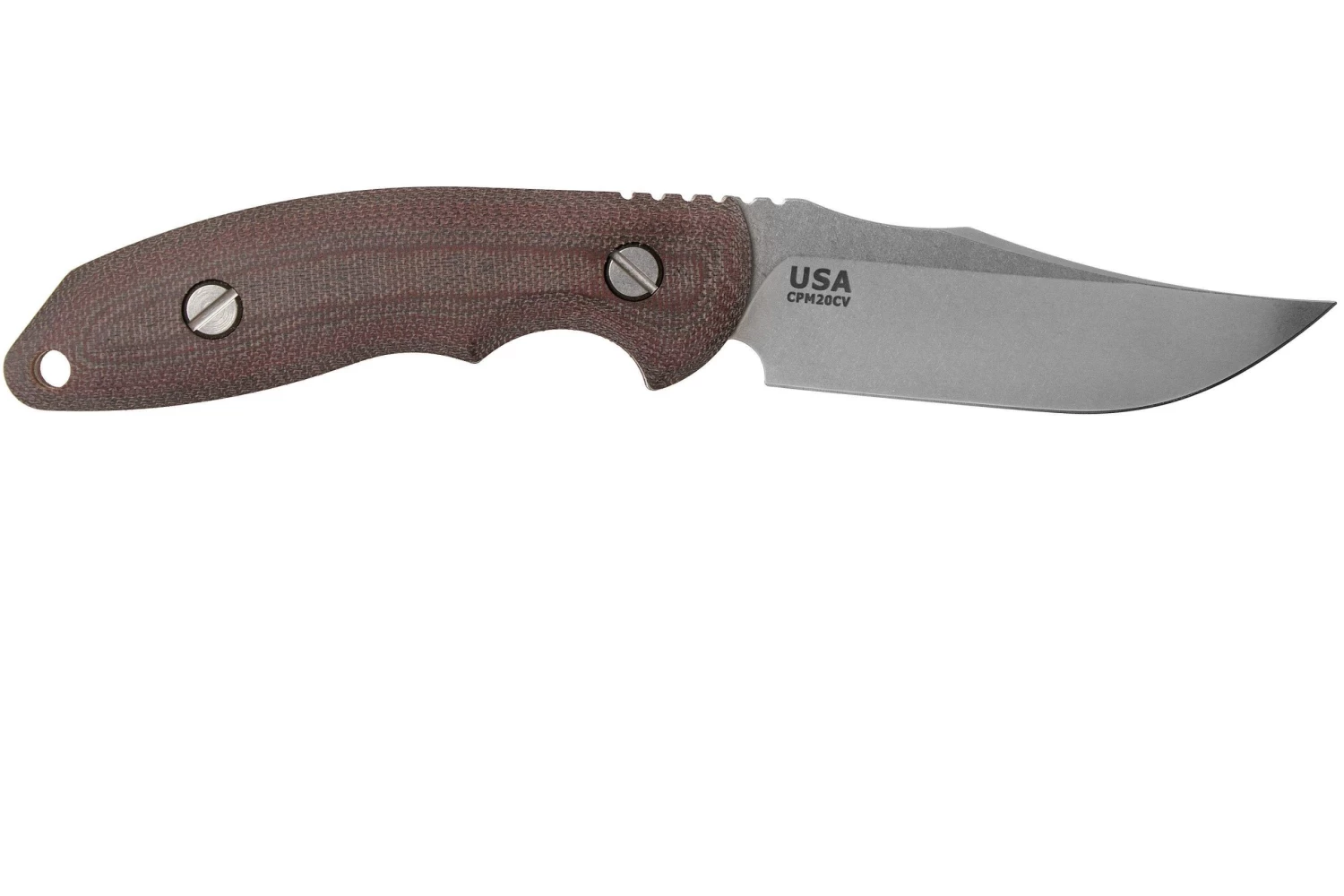 Rick Hinderer The Emmett, CPM 20CV, Burgundy Micarta Cuchillo De Caza - Imagen 2
