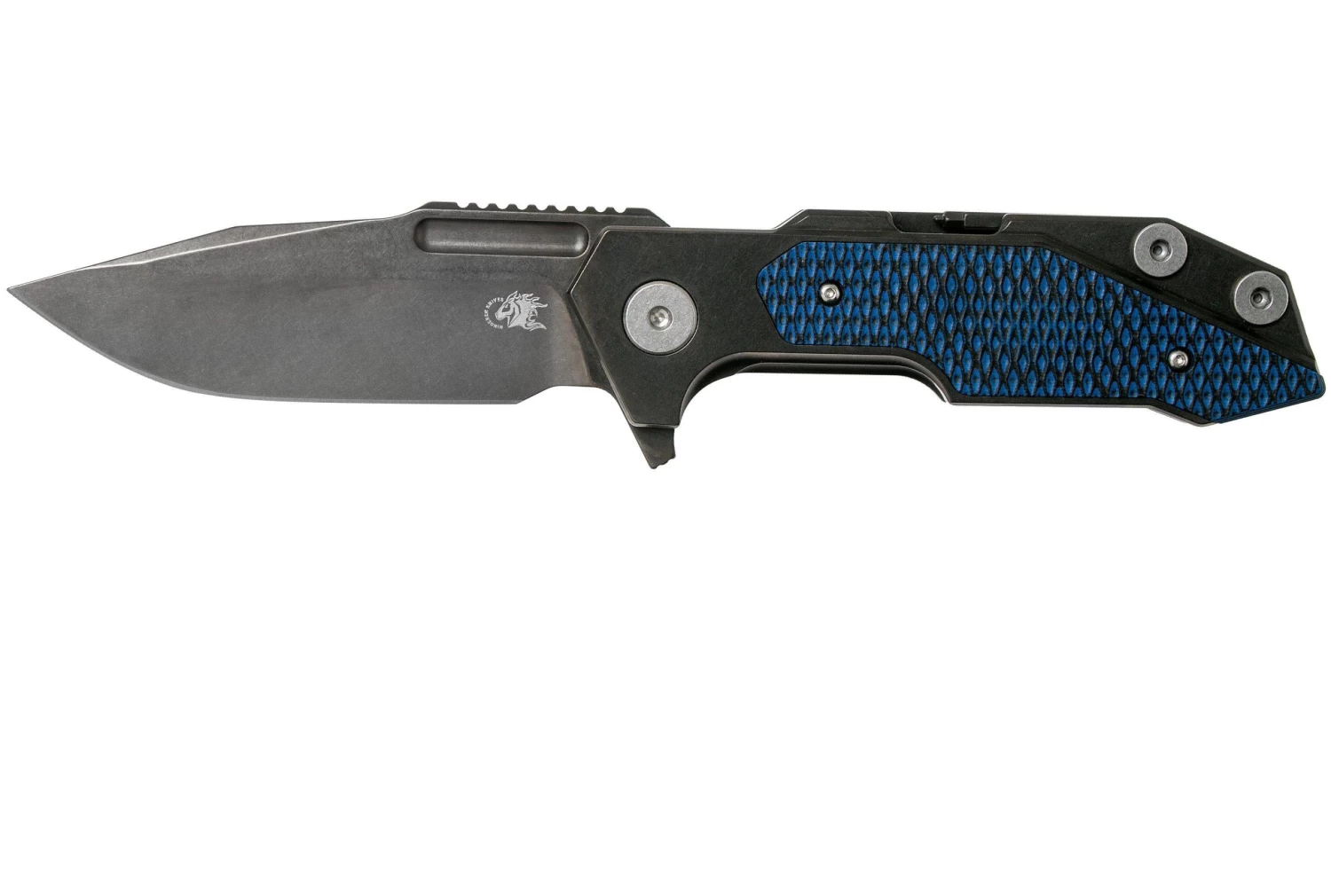 Rick Hinderer Fulltrack Spanto Black DLC S35VN Black/Blue G10 Navaja