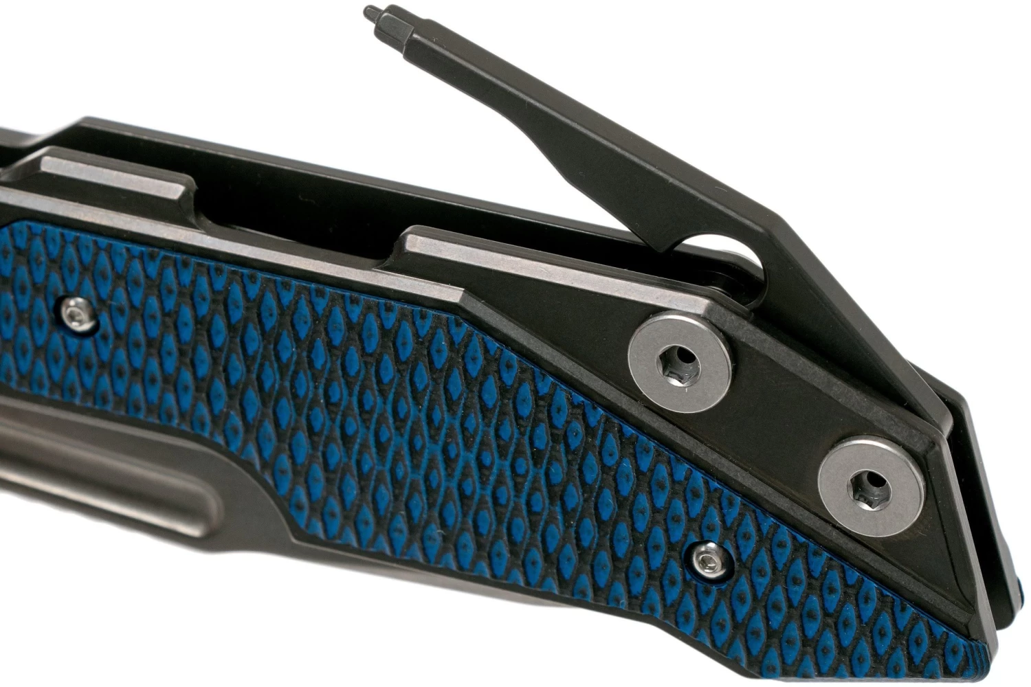 Rick Hinderer Fulltrack Spanto Black DLC S35VN Black/Blue G10 Navaja - Imagen 4