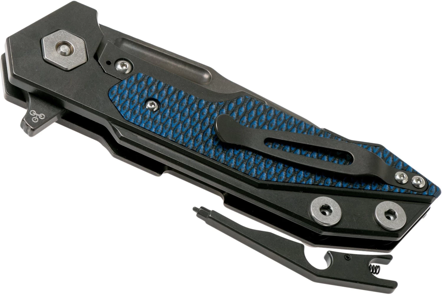 Rick Hinderer Fulltrack Spanto Black DLC S35VN Black/Blue G10 Navaja - Imagen 5