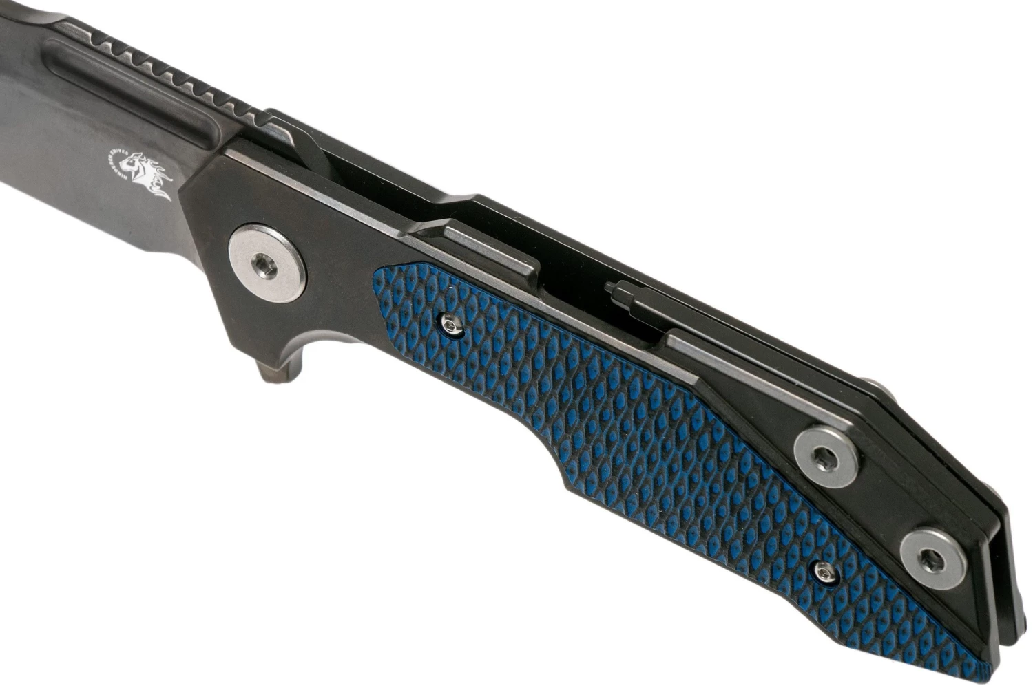 Rick Hinderer Fulltrack Spanto Black DLC S35VN Black/Blue G10 Navaja - Imagen 8