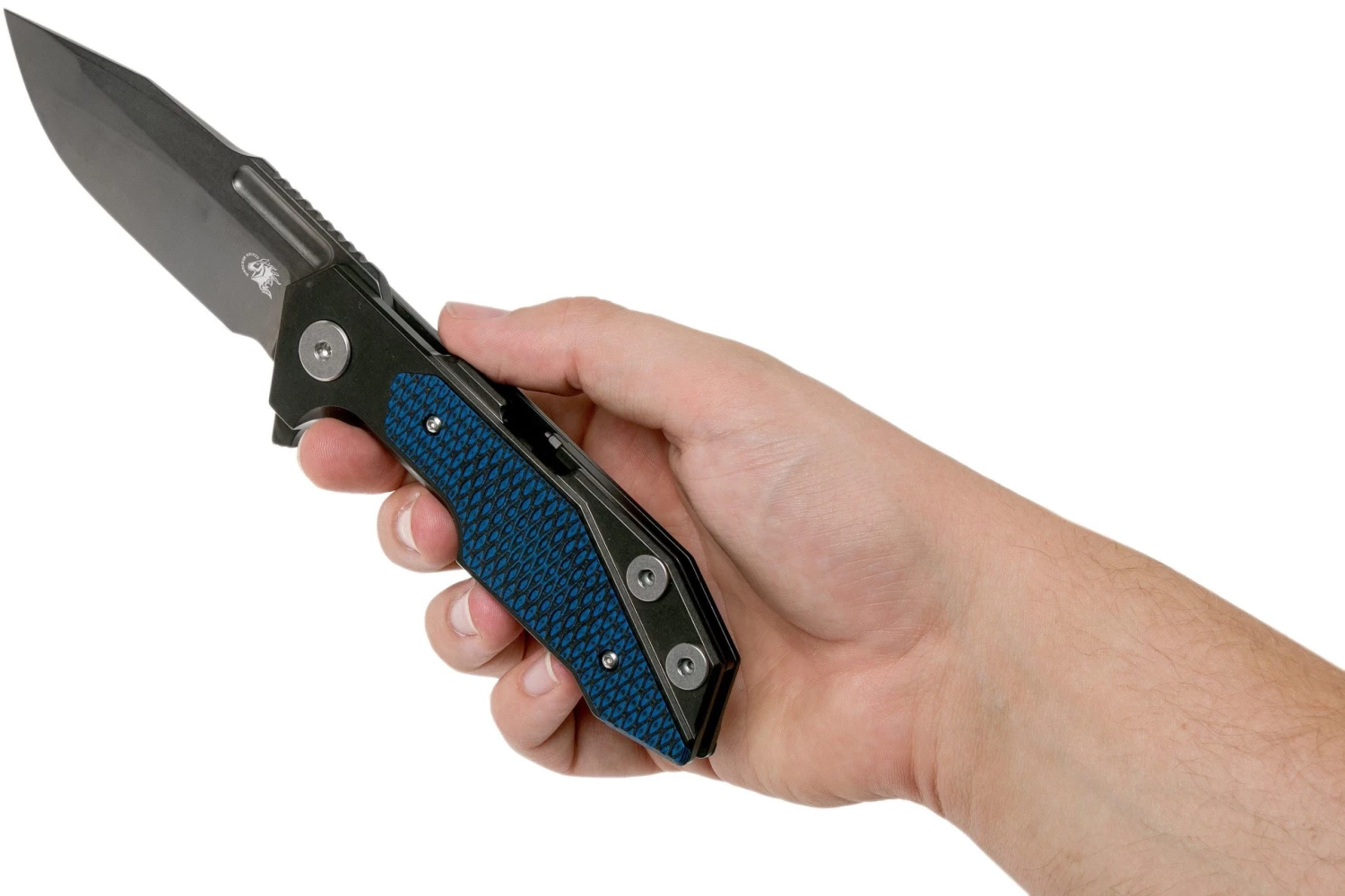 Rick Hinderer Fulltrack Spanto Black DLC S35VN Black/Blue G10 Navaja - Imagen 9