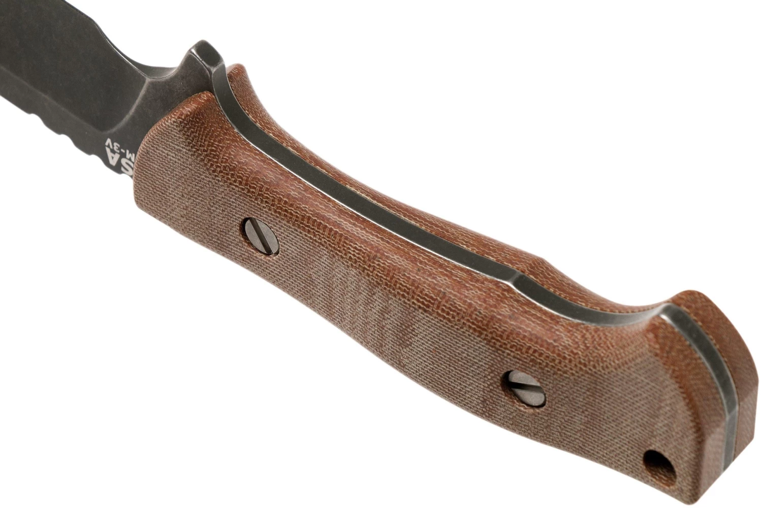 Rick Hinderer Ranch Bowie Natural Canvas Micarta, Battle Black, Cuchillo Bowie - Imagen 4