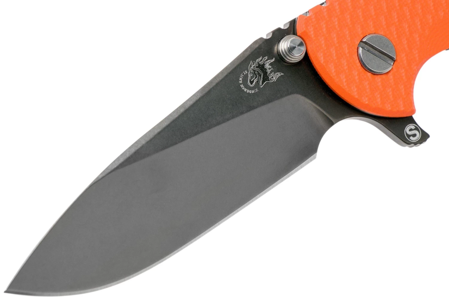 Rick Hinderer XM18 3,5” Skinny Slicer Black DLC, Orange G10 - Imagen 3