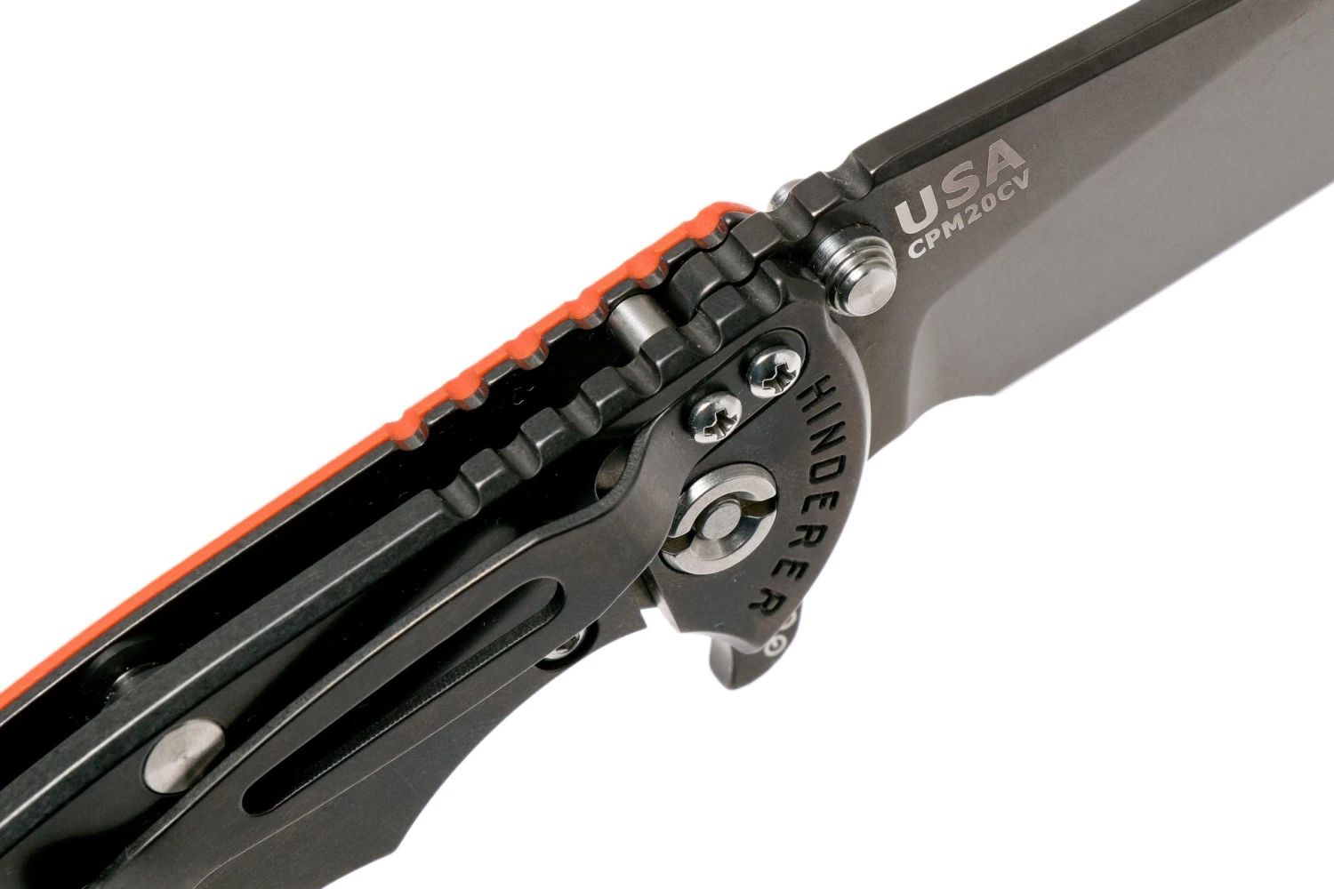 Rick Hinderer XM18 3,5” Skinny Slicer Black DLC, Orange G10 - Imagen 6