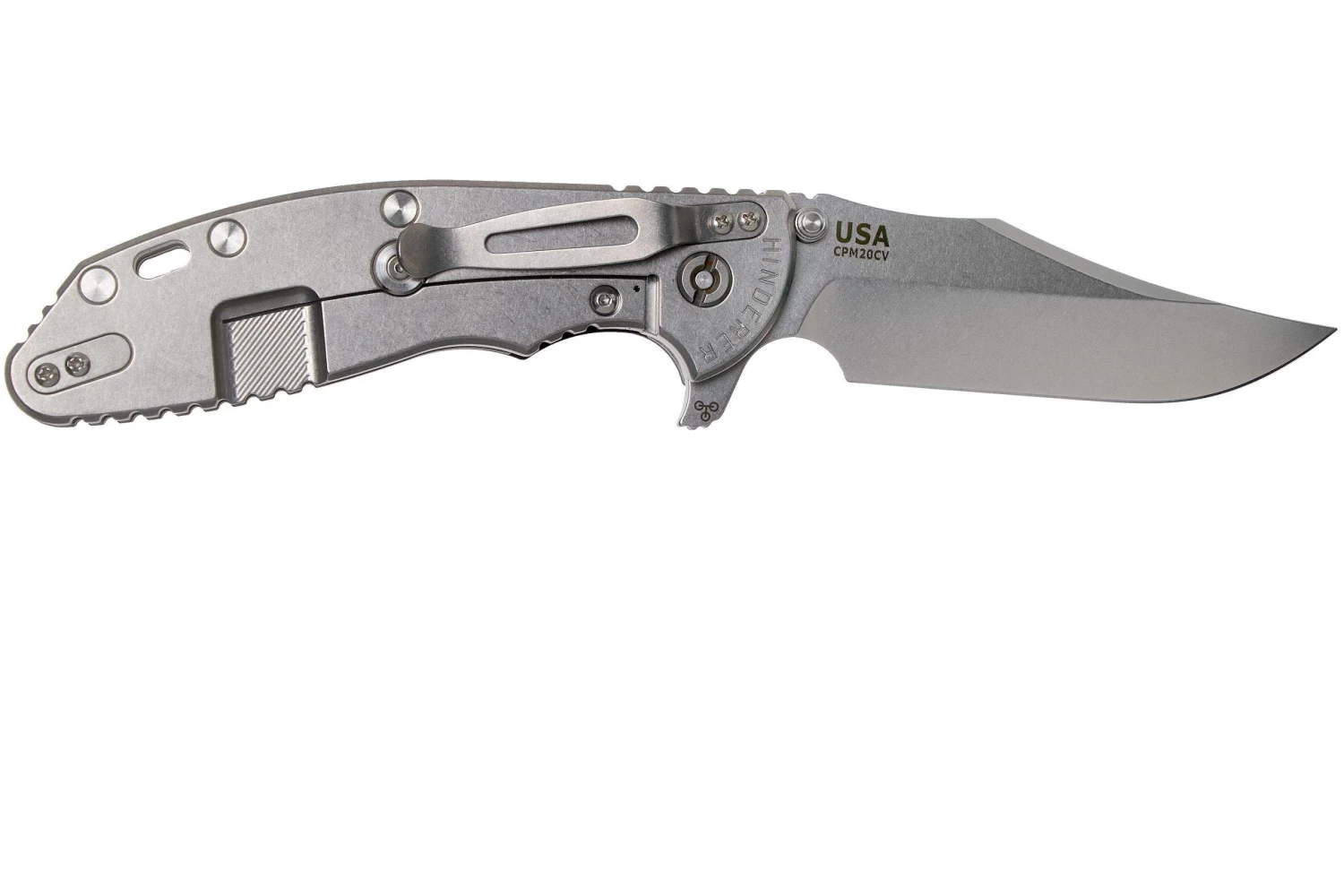 Rick Hinderer XM-24 4” Bowie, CPM 20CV, Stonewashed, Black G10 Navaja - Imagen 2