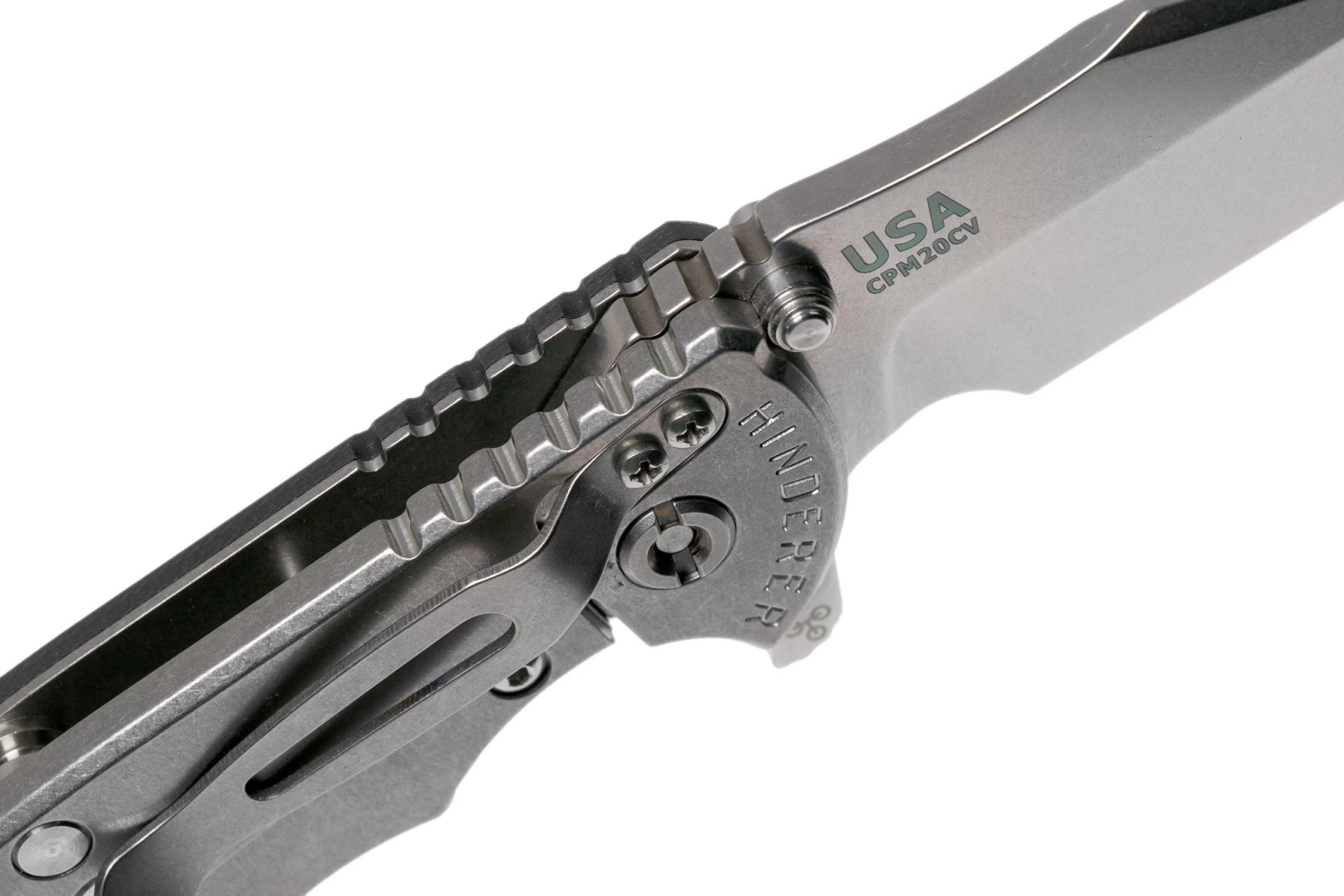 Rick Hinderer XM-24 4” Bowie, CPM 20CV, Stonewashed, Black G10 Navaja - Imagen 6