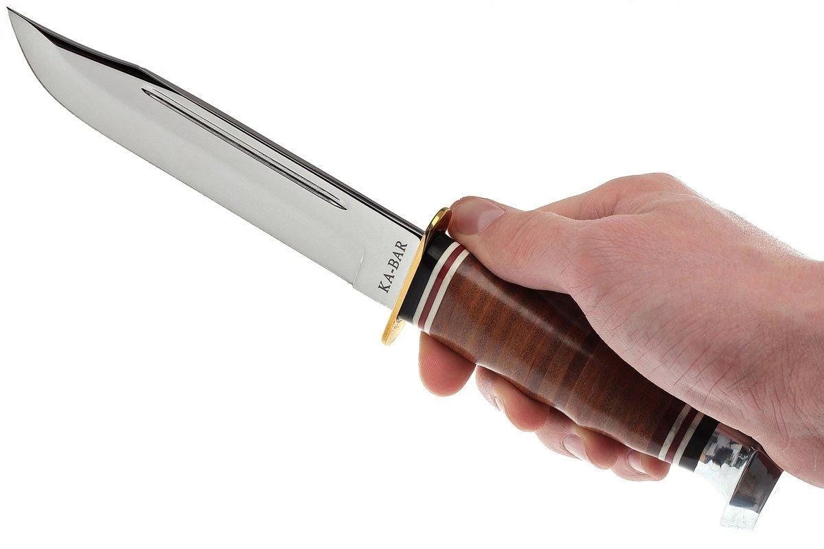 KA-BAR Marine Hunter 1235 Mango De Cuero, Funda De Cuero - Imagen 5