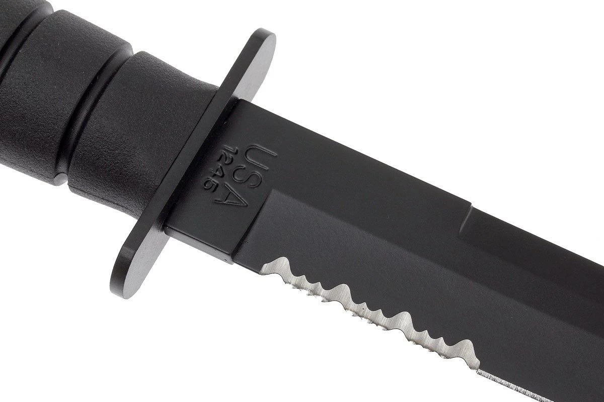 KA-BAR Tanto 1245 Cuchillo De Supervivencia, Parcialmente Dentado, Funda Kydex - Imagen 3