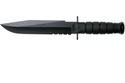 KA-BAR Fighter 1271 Cuchillo Fijo, Parcialmente Dentado, Funda De Kydex