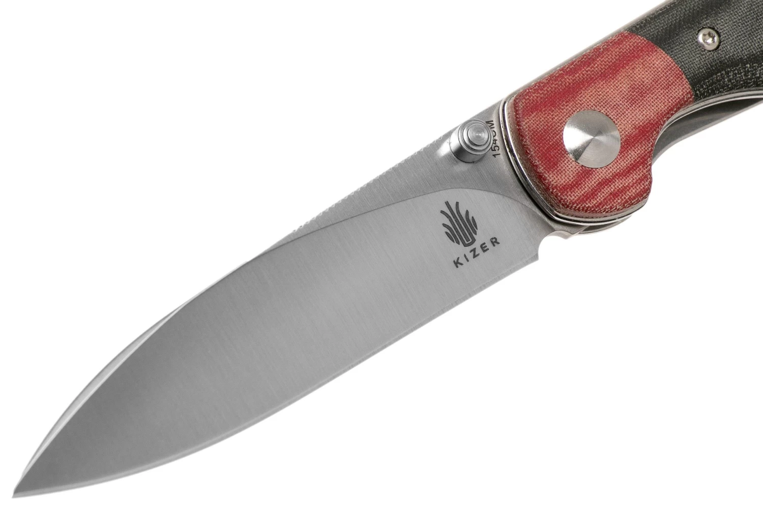 Kizer PPY V3587C1 154CM, Red And Black Micarta, Navaja, Diseño Azo - Imagen 3