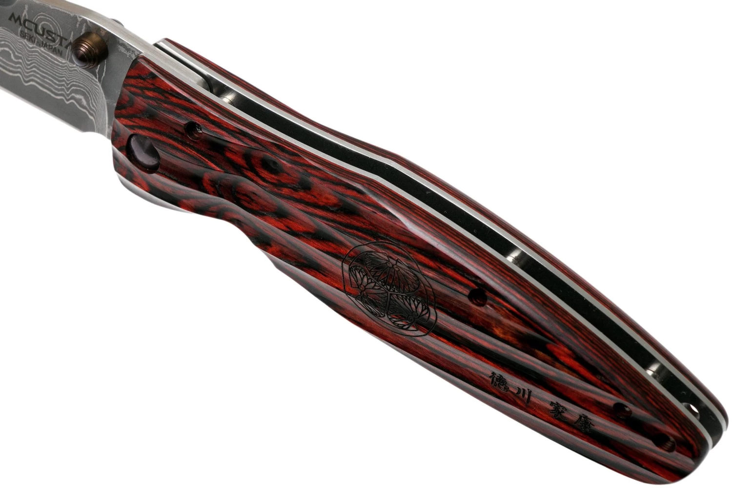 Mcusta MC-0183D Sengoku Tokugawa Ieyasu, Red Pakkawood Handle, Cuchillo De Caballero - Imagen 7