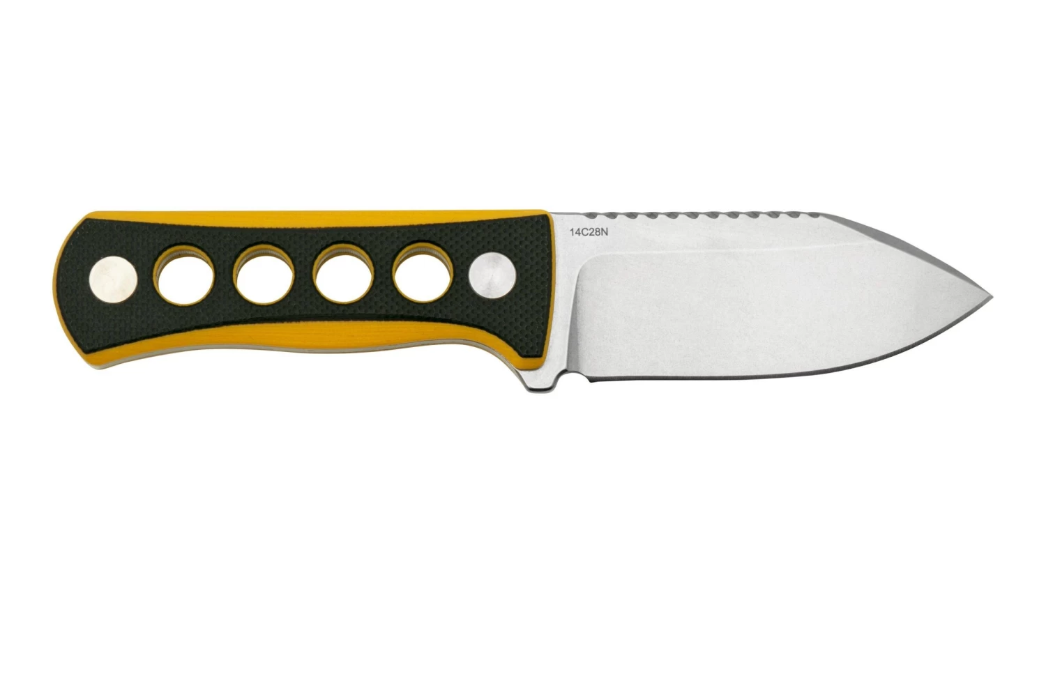 QSP Knife Canary QS141-A1 Stonewashed, Black Yellow G10, Cuchillo De Cuello - Imagen 2