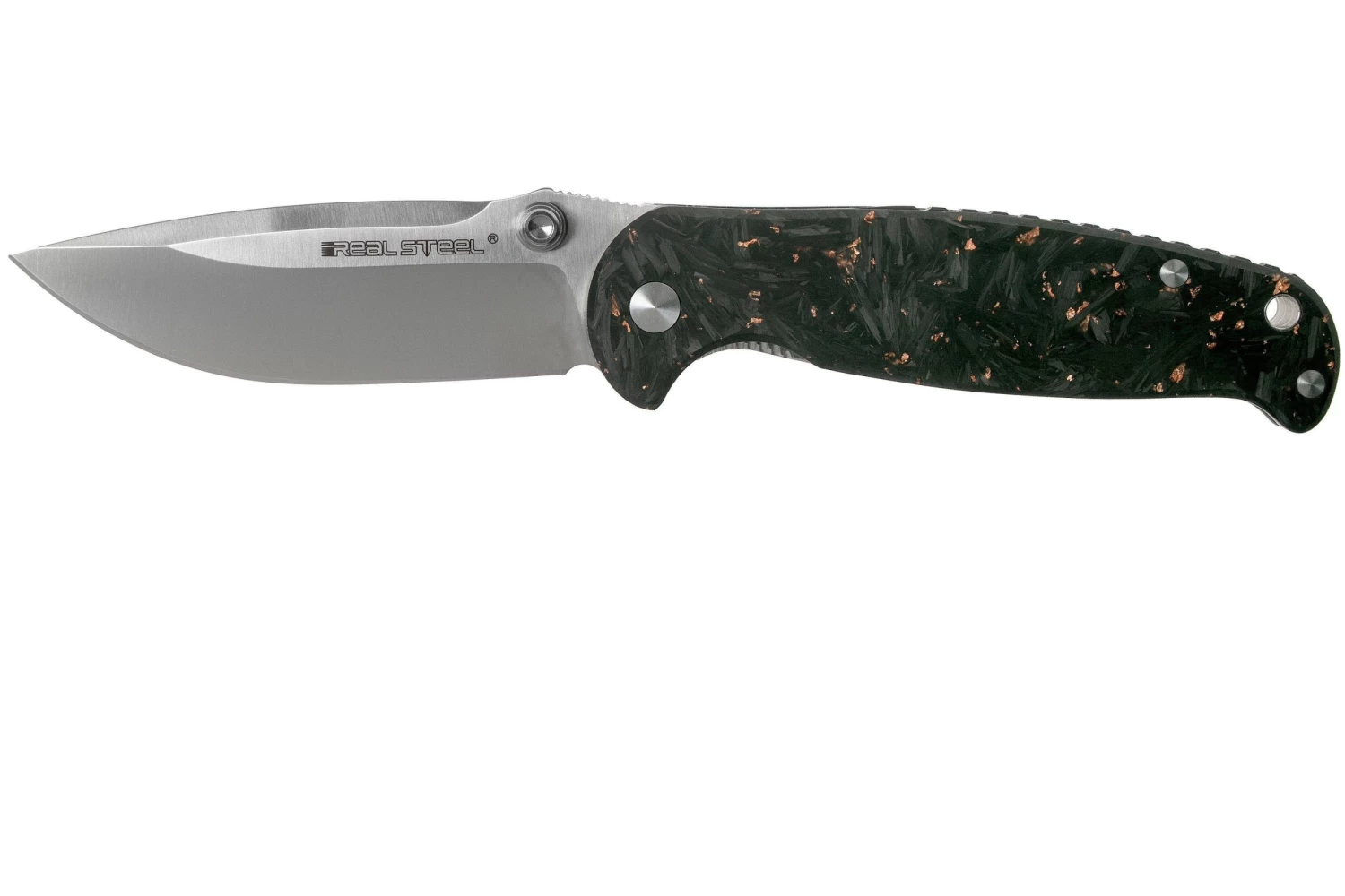 Real Steel Blue Sheep H6 Shredded Copper Carbon Fibre, Knivesandtools Exclusive 7778 Navaja