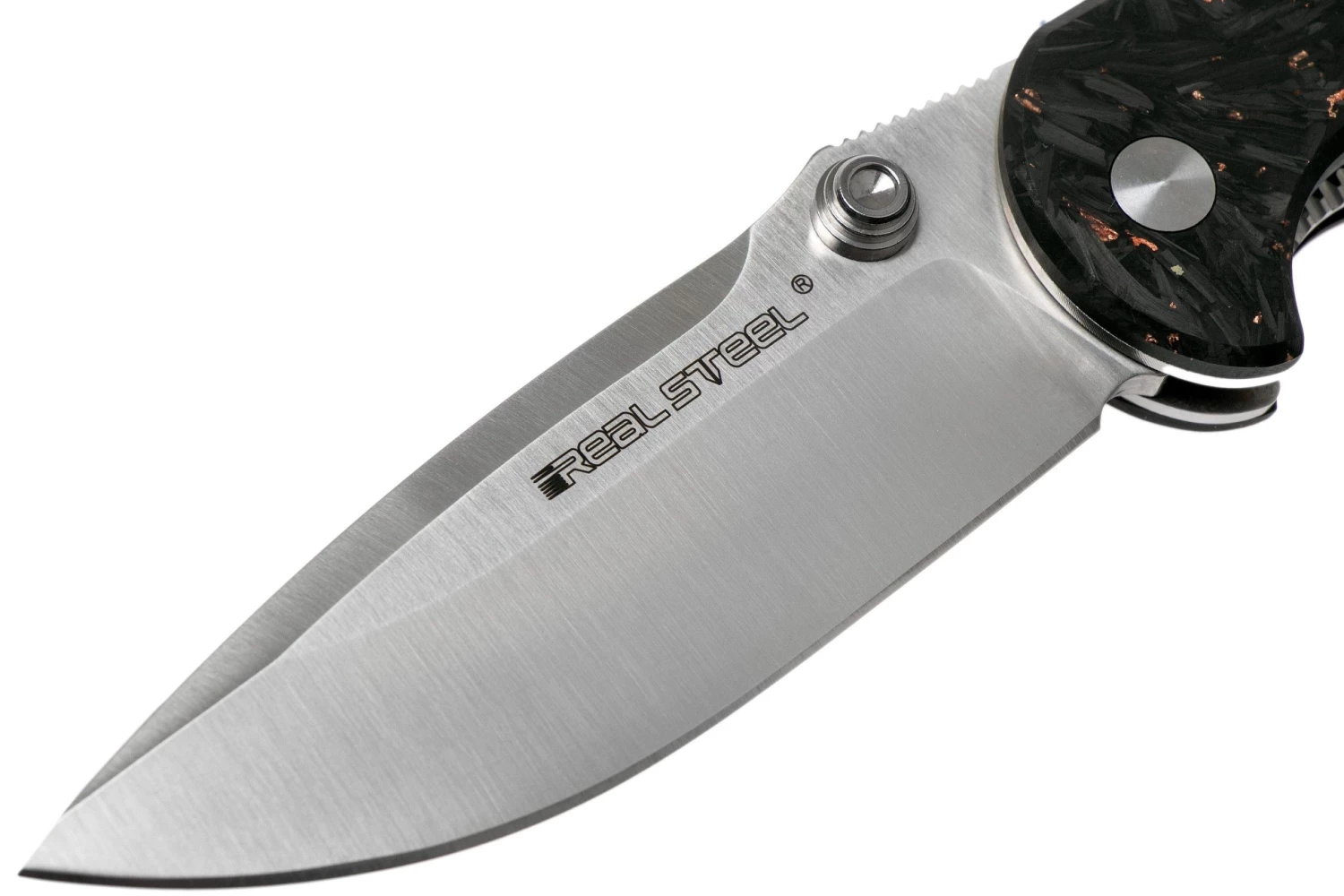 Real Steel Blue Sheep H6 Shredded Copper Carbon Fibre, Knivesandtools Exclusive 7778 Navaja - Imagen 3