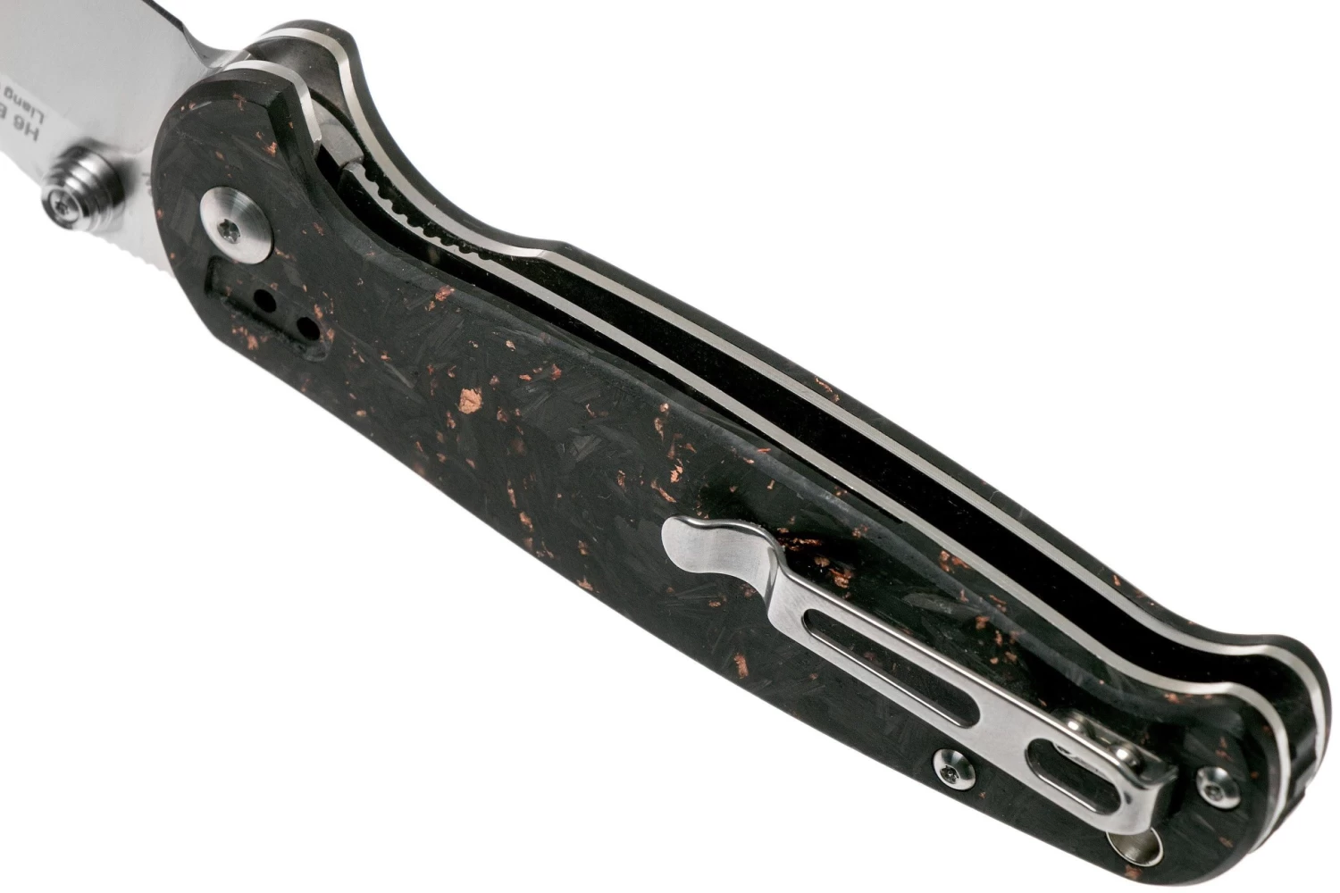 Real Steel Blue Sheep H6 Shredded Copper Carbon Fibre, Knivesandtools Exclusive 7778 Navaja - Imagen 5