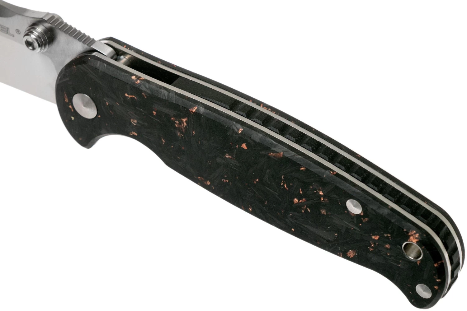 Real Steel Blue Sheep H6 Shredded Copper Carbon Fibre, Knivesandtools Exclusive 7778 Navaja - Imagen 7