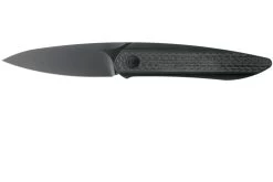 WE Knife Black Void Opus 2010V-1, V Grind, Twill Navaja Fibra De Carbono, Diseño Justin Lundquist