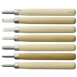 Yoshiharu L-7 Maruichi Cuchillos Japoneses Para Tallar Madera, Juego De 7 Con Baren