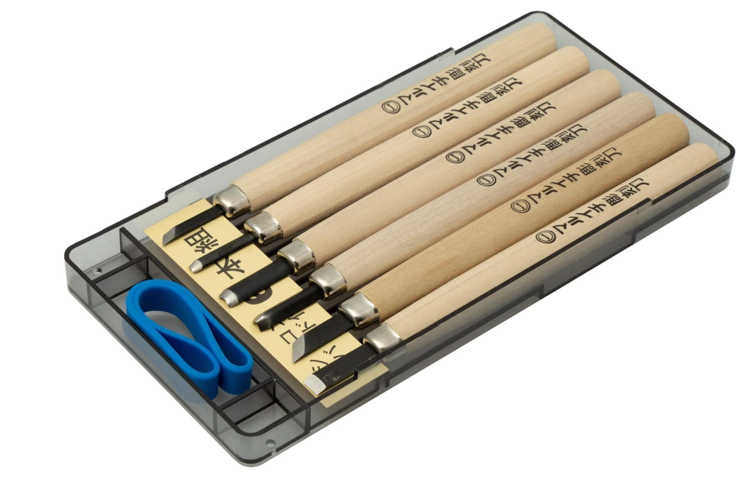 Yoshiharu KL-6 Maruichi Cuchillos Japoneses Para Tallar Madera, Juego De 6 En Estuche De Plástico - Imagen 2
